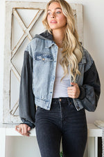 Denim Jacket Hoodie-Coats & Jackets-Oli & Hali-Small-Light Denim-Inspired Wings Fashion