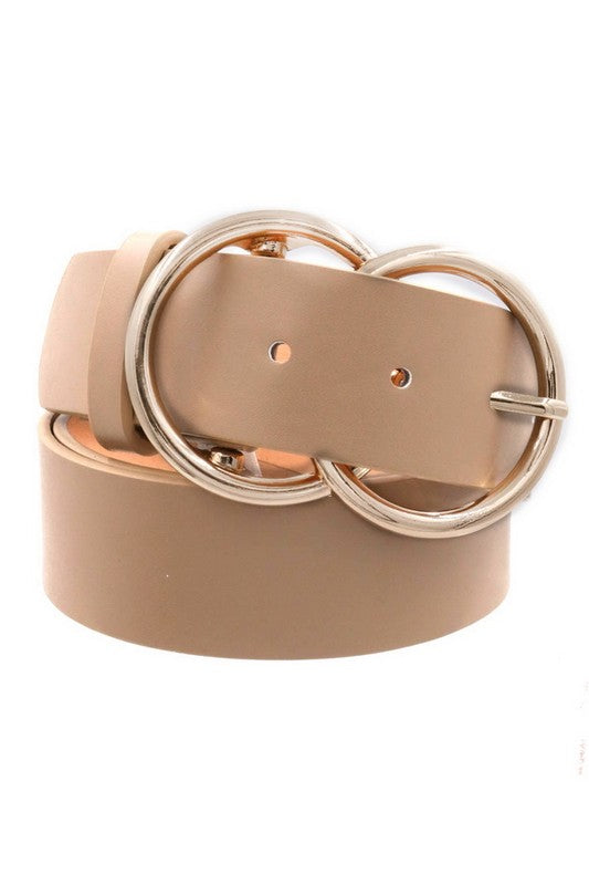 Double Metal Ring Buckle Belt-Accessories-ARTBOX-Taupe-Inspired Wings Fashion