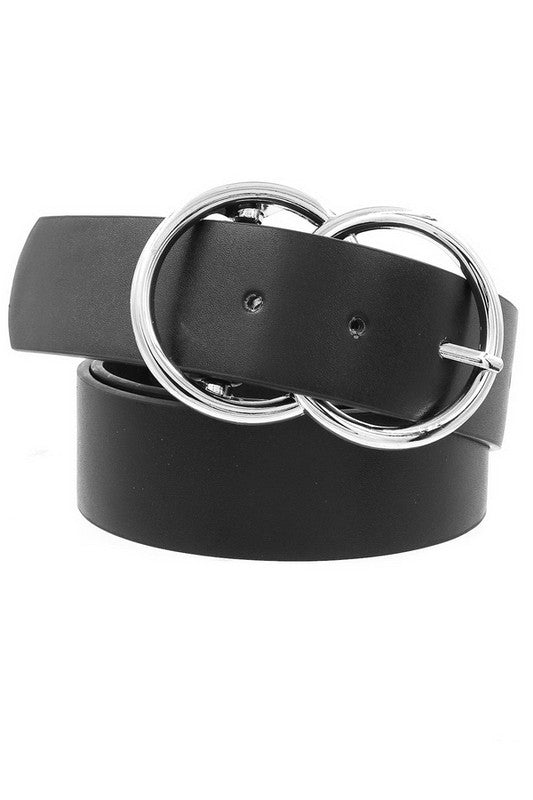 Double Metal Ring Buckle Belt-Accessories-ARTBOX-Silver-black-Inspired Wings Fashion