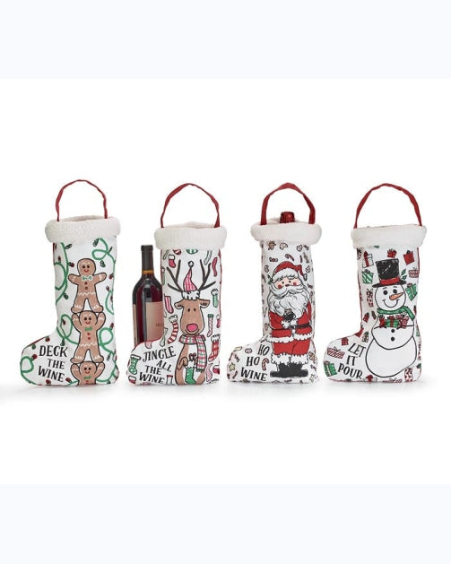 Holiday Bottle Stocking Bag-bottle bag-burton + BURTON-Jingle all the Wine-Inspired Wings Fashion