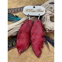 Feather Earrings-Earrings-Rare Bird-Red-Inspired Wings Fashion