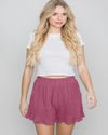 Linen Ruffled Shorts-bottoms-Allie Rose-Small-Berry-Inspired Wings Fashion
