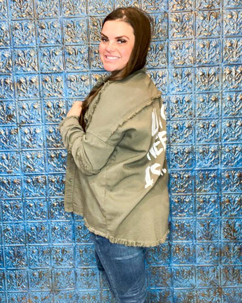 All You Need Is Love Button Up Jacket-Jacket-Elan-12-M-Olive-Inspired Wings Fashion