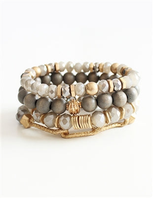Gold Chain Stretch Bracelets-Bracelets-What's Hot Jewelry-Grey-Inspired Wings Fashion