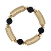 Ball and Gold Bar Stretch Bracelet-Bracelets-What's Hot Jewelry-Black-Inspired Wings Fashion