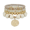 Gold Charm Four Stretch Bracelets-Bracelets-What's Hot Jewelry-White-Inspired Wings Fashion