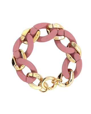 Thick Gold Chain Bracelet-Bracelets-What's Hot Jewelry-Pink-Inspired Wings Fashion