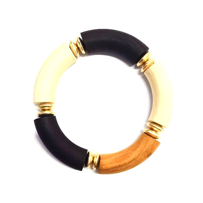 Bead and Gold Disc Stretch Bracelet-Bracelets-Fouray Fashion-Multi-Inspired Wings Fashion