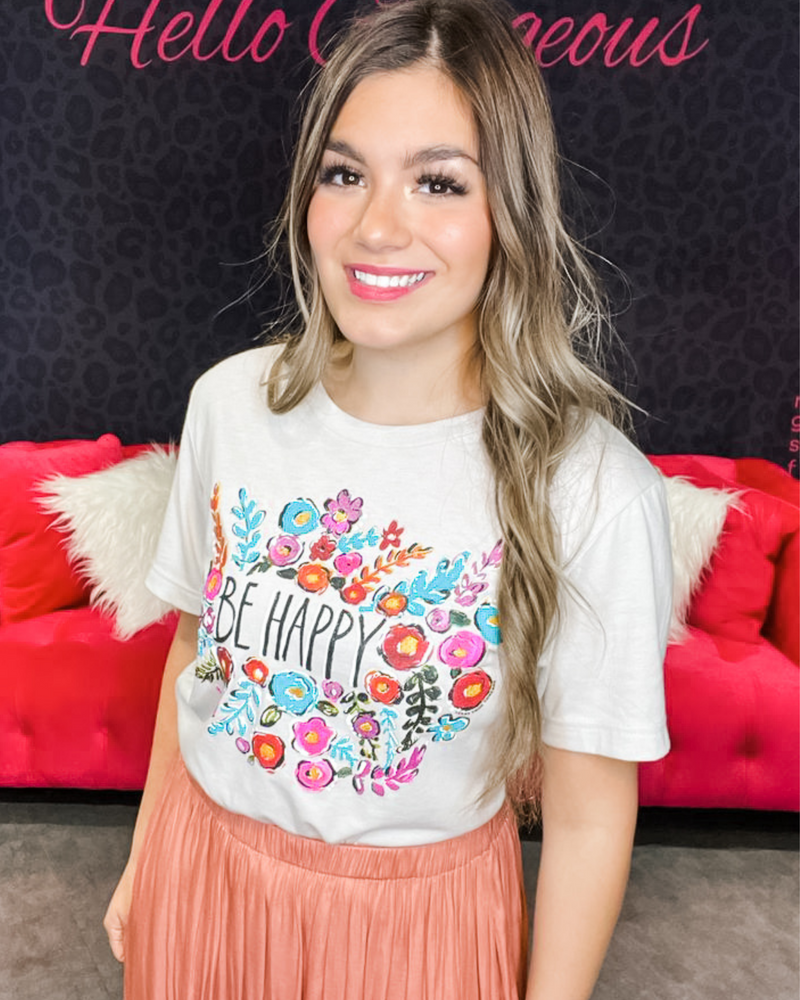 Be Happy Tee-Shirts & Tops-Texas True Threads-XS-Inspired Wings Fashion