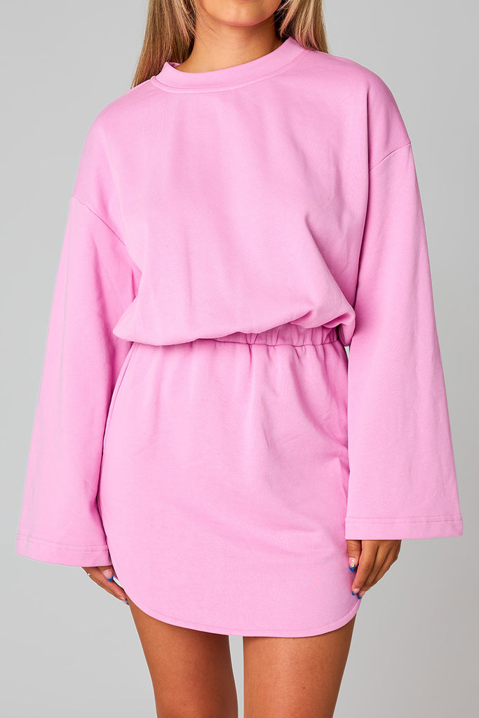 Willa Sweatshirt Dress-Dresses-BuddyLove-XSmall-Pink-Inspired Wings Fashion