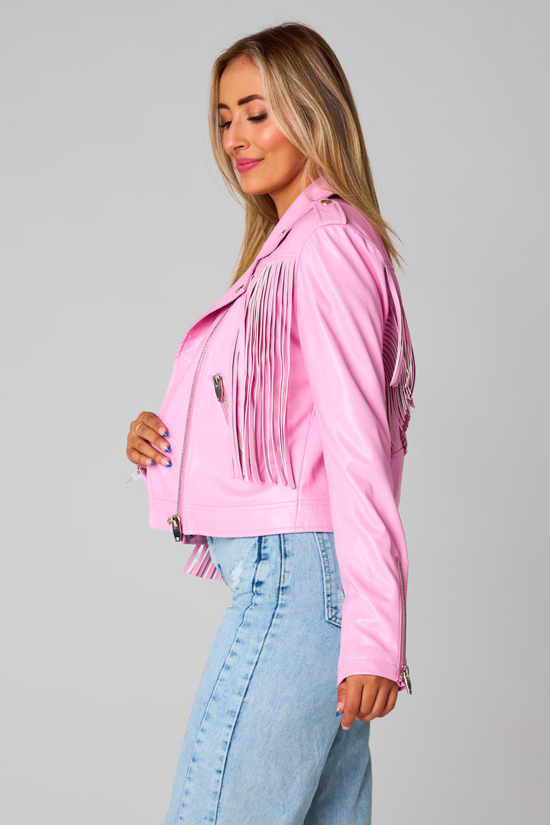 Francesca Pink Fringe Jacket – Pretty in Pink Flamingo Boutique