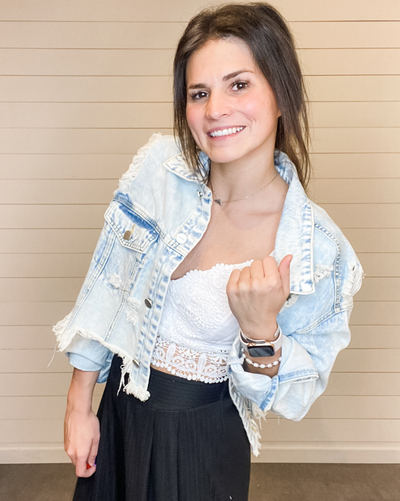 Crop Jacket-Jacket-Ceros Jeans-Small-Light Denim-Inspired Wings Fashion