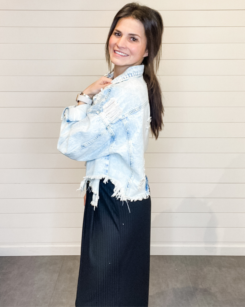 Crop Jacket-Jacket-Ceros Jeans-Small-Light Denim-Inspired Wings Fashion
