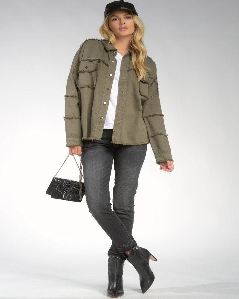 Dawn Button Up Jacket-Jacket-Elan-8-S-Olive-Inspired Wings Fashion