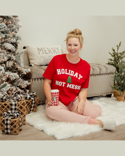 Holiday Hot Mess Tee-Apparel & Accessories-Pink Armadillos-S-Inspired Wings Fashion