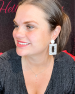 Dash Rectangle Cutout Acrylic Earrings-Baubles by B-Black and White-Inspired Wings Fashion