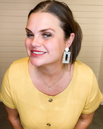 Dash Rectangle Cutout Acrylic Earrings-Baubles by B-Black and White-Inspired Wings Fashion