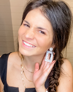 Dash Rectangle Cutout Acrylic Earrings-Baubles by B-Black and White-Inspired Wings Fashion