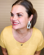 Dash Rectangle Cutout Acrylic Earrings-Baubles by B-Black and White-Inspired Wings Fashion