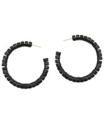 Wooden Hoop Earrings-Earrings-What's Hot Jewelry-Black-Inspired Wings Fashion