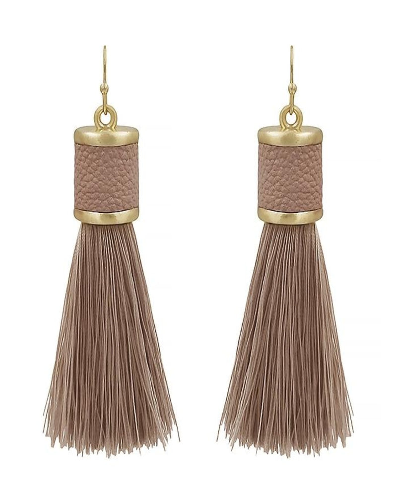 Leather Tassel Earring-Accessories-What's Hot Jewelry-PInk-Inspired Wings Fashion