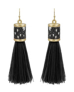 Leather Tassel Earring-Accessories-What's Hot Jewelry-White-Inspired Wings Fashion