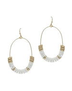Beaded Oval Earrings-Earrings-What's Hot Jewelry-White-Inspired Wings Fashion