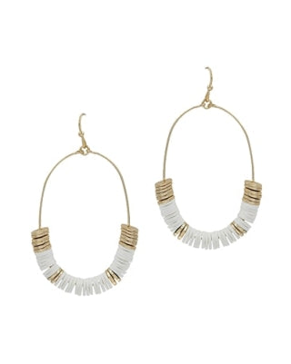 Beaded Oval Earrings-Earrings-What's Hot Jewelry-White-Inspired Wings Fashion