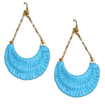 Woven Rattan Teardrop Earrings-Earrings-What's Hot Jewelry-Turquoise-Inspired Wings Fashion