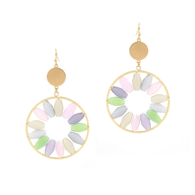 Multi-Colored Circle Earrings-Earrings-What's Hot Jewelry-Pastel-Inspired Wings Fashion