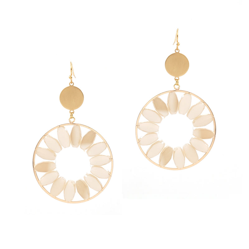 Multi-Colored Circle Earrings-Earrings-What's Hot Jewelry-Cream-Inspired Wings Fashion