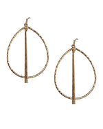 Gold Teardrop Bar Earrings-Inspired Wings Fashion-Gold-Inspired Wings Fashion