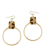 Gold Hoop Cheetah Earrings-Earrings-What's Hot Jewelry-Inspired Wings Fashion