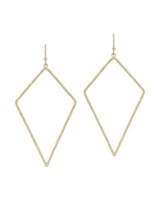 Gold diamond shaped deals earrings