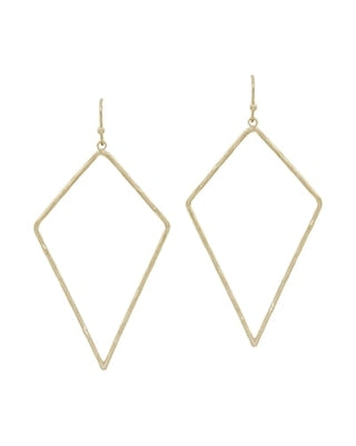 Open Diamond Earring-Earrings-What's Hot Jewelry-Worn Gold-Inspired Wings Fashion
