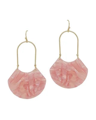 Fanned Shaped Earrings-Earrings-What's Hot Jewelry-Pink-Inspired Wings Fashion