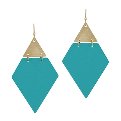 Geometric Triangle Earrings-Earrings-What's Hot Jewelry-Teal-Inspired Wings Fashion