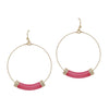 Acrylic and Gold Hoop Earrings-Earrings-What's Hot Jewelry-Hot Pink-Inspired Wings Fashion