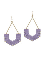 V Shape Threaded Earrings-Earrings-What's Hot Jewelry-Lavender-Inspired Wings Fashion