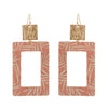 Rectangle and Printed Cork Earrings-Earrings-What's Hot Jewelry-Pink-Inspired Wings Fashion