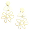 Half Moon and Flower Earrings-Earrings-What's Hot Jewelry-Cream-Inspired Wings Fashion
