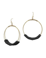 Layered Beaded Hoop Earrings-Earrings-What's Hot Jewelry-Black-Inspired Wings Fashion