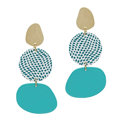 Three Drop Earrings-Earrings-What's Hot Jewelry-Teal-Inspired Wings Fashion