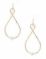 Gold Loop with Pearl Earrings-Earrings-What's Hot Jewelry-Inspired Wings Fashion