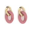 Link Oval Earrings-Apparel & Accessories-What's Hot Jewelry-Pink-Inspired Wings Fashion