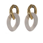 Link Oval Earrings-Apparel & Accessories-What's Hot Jewelry-White-Inspired Wings Fashion