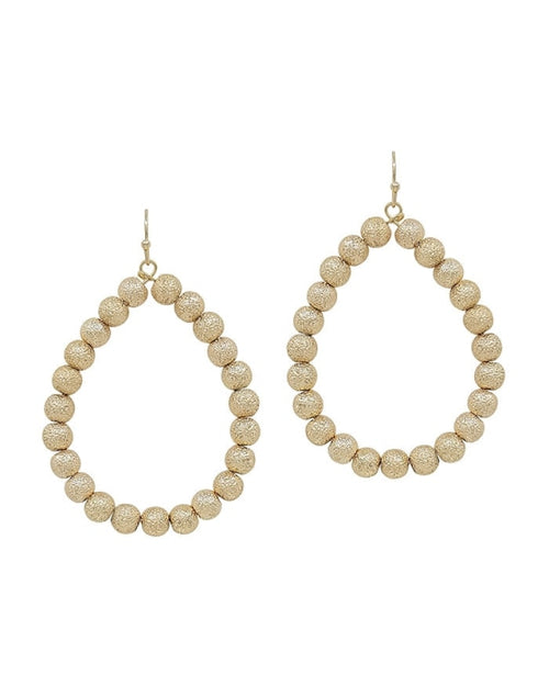 Gold Textured Teardrop Earrings-Earrings-What's Hot Jewelry-Inspired Wings Fashion