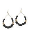 Gold and Wood Teardrop Earrings-Earrings-What's Hot Jewelry-Black-Inspired Wings Fashion