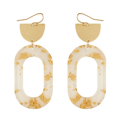 Gold Oval Flex Earrings-Apparel & Accessories-What's Hot Jewelry-White-Inspired Wings Fashion