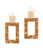 Gold Rectangle Flex Earrings-Apparel & Accessories-What's Hot Jewelry-Brown-Inspired Wings Fashion